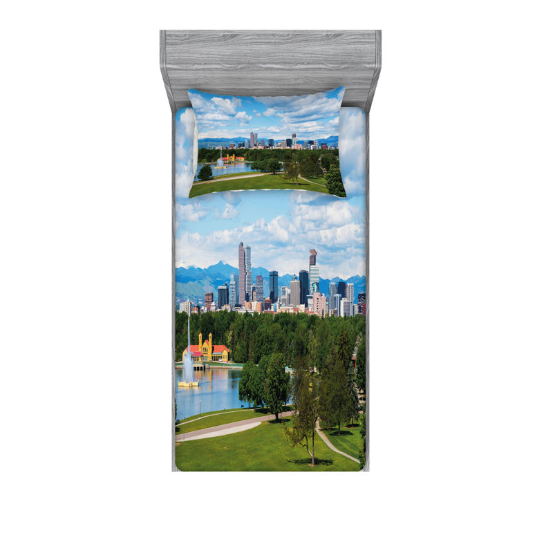 Ensemble de draps City Park at Denver, Ensemble de draps pour lit simple TG avec drap-hou