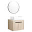 Meuble-lavabo moderne de 24 po. Chêne blanc mural avec lavabo en céramique. Porte à fermeture en douceur et rangement intérieur généreux. Lavabo en chêne. Armoires de rangement abondantes.