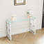 Console avec pieds en acier inoxydable et plateau en verre - Design moderne pour espace de vie et transparence