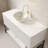 Tulio 48" Bathroom Vanity&Sink, Freestanding Bathroom Storage Cabinet With 3 Doors And Open Shelf, Matte White Bowl Ceramic Basin With Stone Pattern&Carrara White Sintered Stone Top, White Color