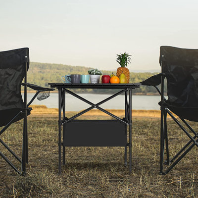 Table de camping pliante en acier Kahlina