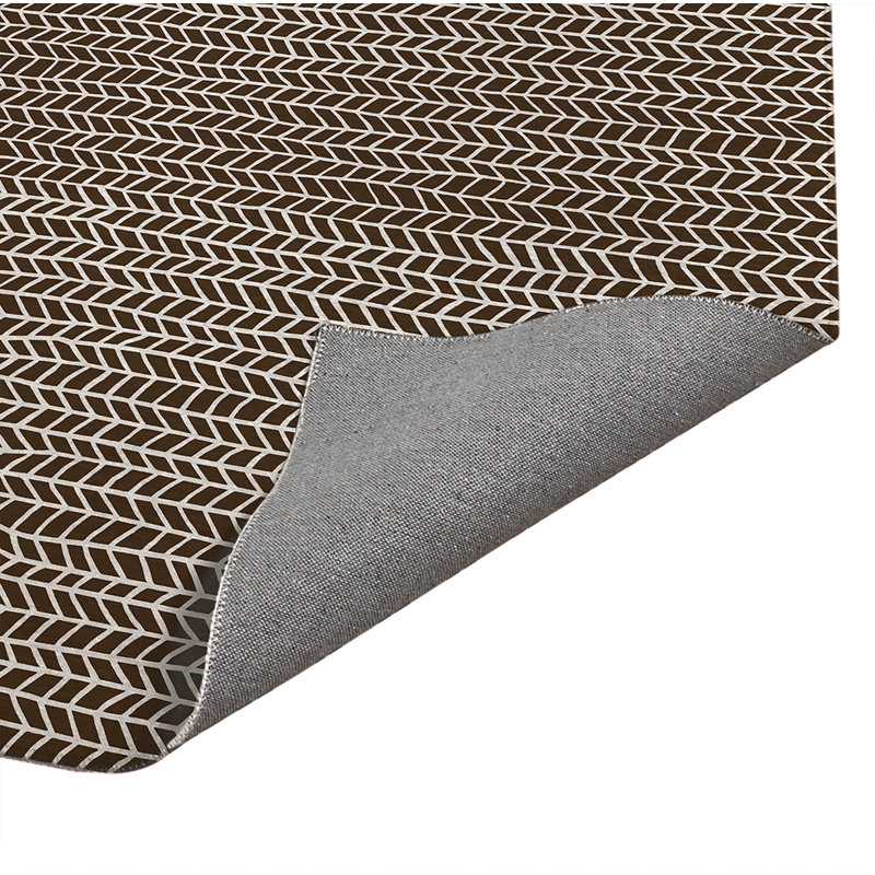 Tapis de cuisine Chevron Feather, Rectangulaire 3 pi x 5 pi, Brun moka