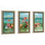 Coquelicots côtiers - peinture sur cadre 3 pièces-679704056