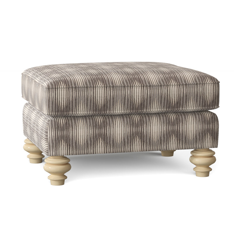 Aleina Upholstered Ottoman, Linen, Ida Beige
