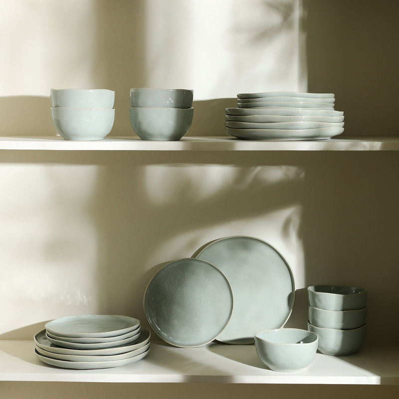 Stone Lain Mirella 24-Piece Dinnerware Set Stoneware, Green