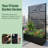 70.9" Tall Metal Planter with Trellis, Rose Pattern, 37.8 Gallon Raised Garden Bed, Climbing Plant Support, Black