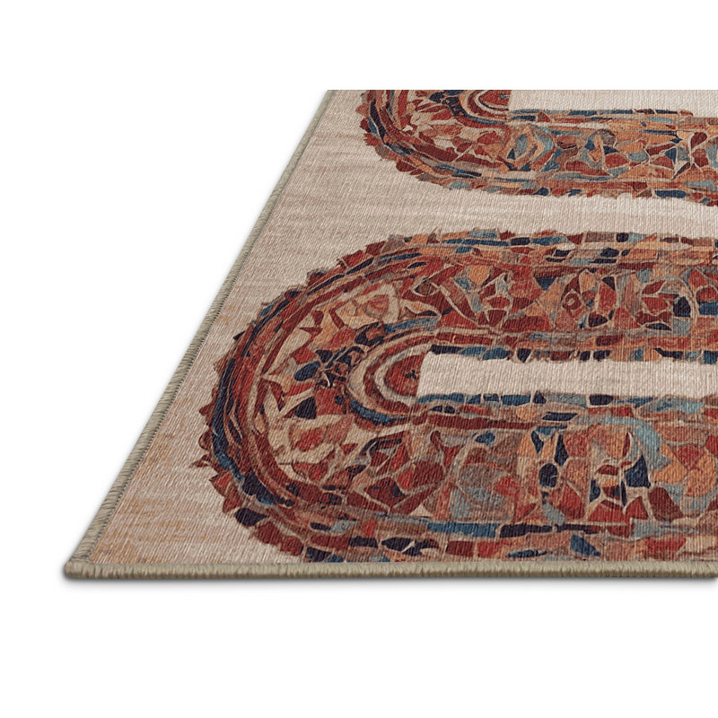 Machine Washable Brown Area Rug, Rectangle 5' x  7'