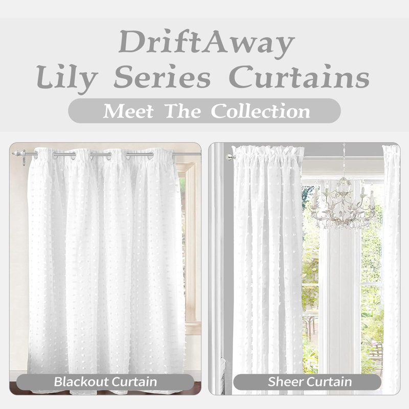 Rideau simple occultant et isolant avec œillets Lily Pinch, Blanc cassé, L 52 po x L 63 po