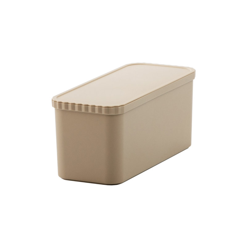 Slim Stacking Bin Set of 2, Beige