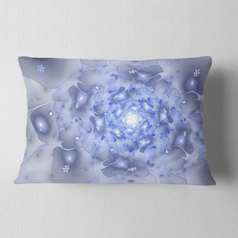 Coussin lombaire floral fractal scintillant