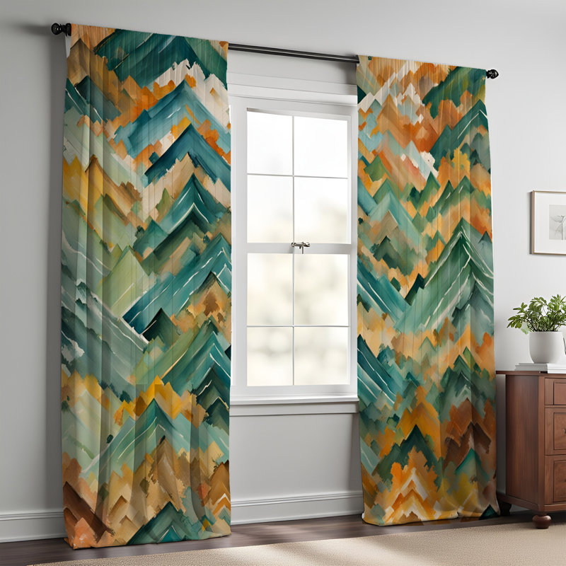Yassin Semi Sheer Curtain Pair, 20" W x 82" L