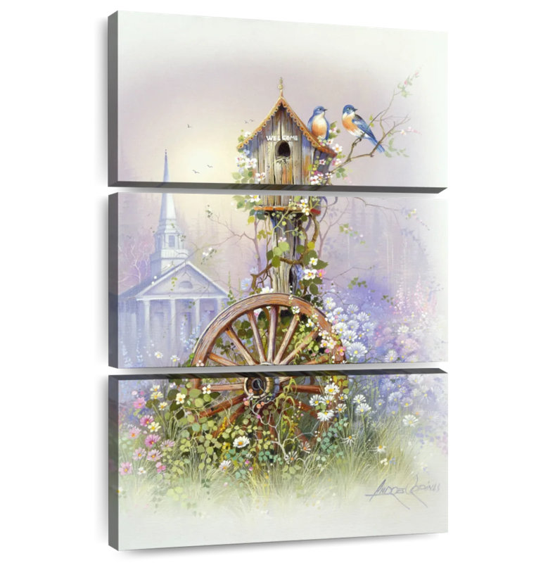 Brampt Bird House Wagon Wheel, 32" H x 20" W