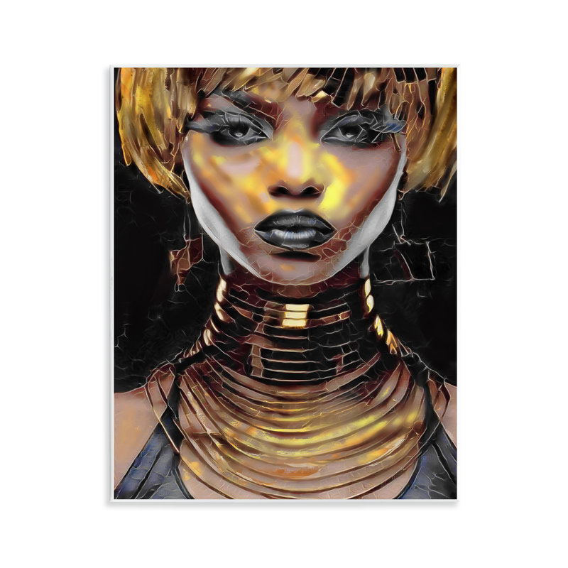 «Intense Glam Woman», art mural sur bois par Jesse Keith