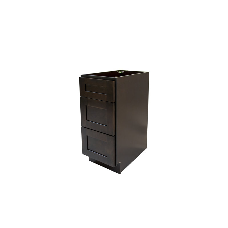 Base de meuble-lavabo simple à 3 tiroirs l 21 po prête à assembler, Espresso Shaker