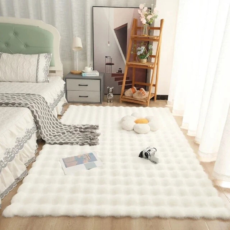Rabit Wave Cream, Rectangle 80 x 150 cm