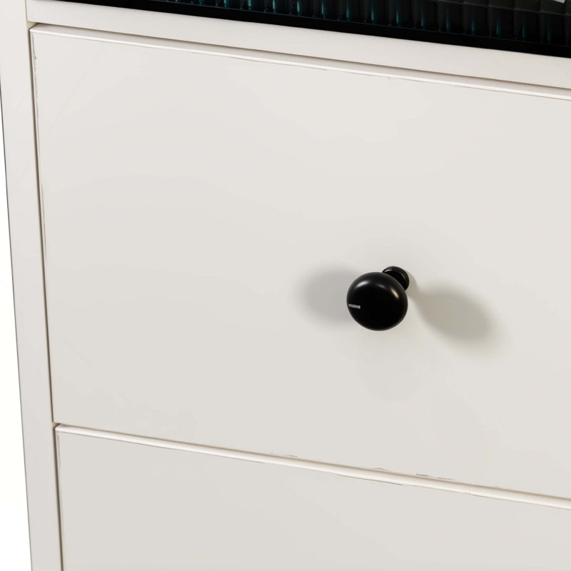 Grande armoire de rangement pour salle de bain avec porte en verre et tiroirs pour un rangement polyvalent dans plusieurs pièces