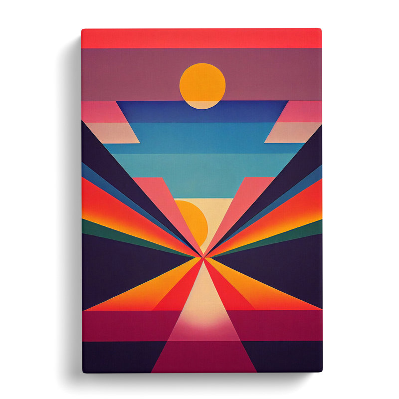 An Epic Abstract Sunset - Wall Art, 50cm H x 35cm W x 3cm D, Wrapped Canvas