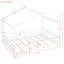 Structure de lit pleine grandeur avec clôture pour les adolescents - Pinewood, blanc, crée un espace confortable pour dormir et jouer-1099231609-1099231608