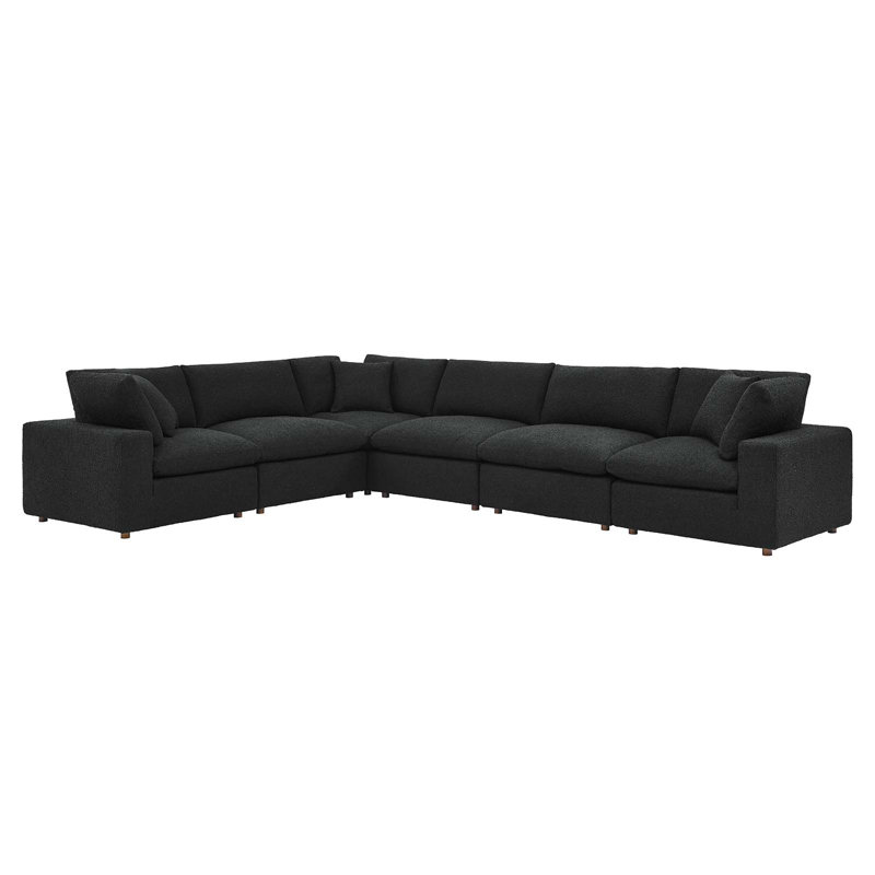 Canapé modulaire en tissu 6 pièces Commix, Noir