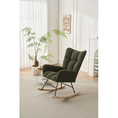 Rocking Chair Nursery, Solid Wood Legs Reading Chair