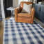 Marlborough Wool Plaid Area Rug in Navy Blue/Ivory-1571579756