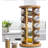 20 Jar Bamboo Spice Rack With Spices Included - Rotating Tower Organizer For Kitchen Spices And Seasonings