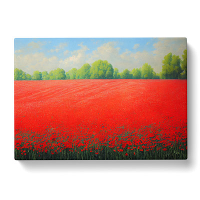 Joyous Poppy Field Flowers - Wrapped Canvas