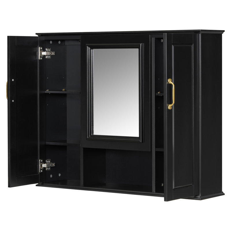 Armoire à pharmacie 36 po, armoire de rangement murale pour salle de bain, armoire murale moderne avec miroir, armoire à miroir avec 3 portes (meuble-lavabo non inclus)