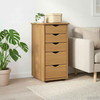 Solid Wood 34 cm W Chest of 5 Drawers