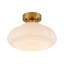 Mid-Century Modern 1-Light Opal Glass Semi-Flush Mount Ceiling Light