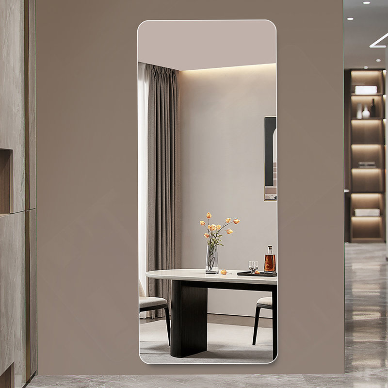 60x15inch Full Body Mirror for Living Room Bedroom Cloakroom Wall-mounted round-angle dressing mirror  Aviation grade aluminum