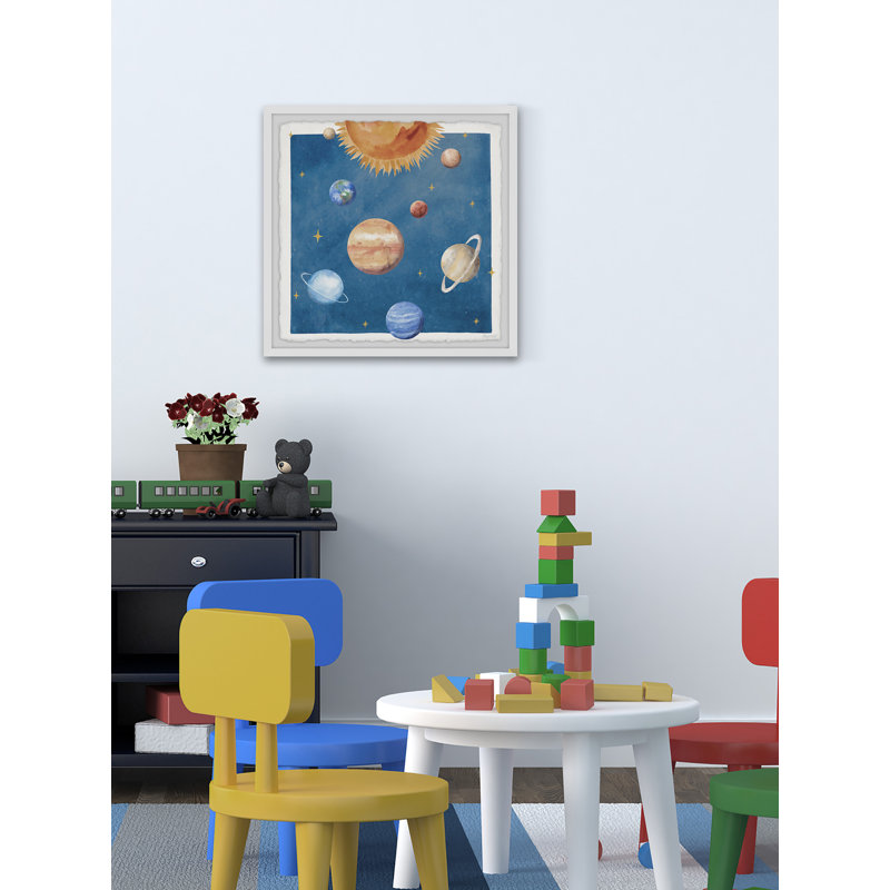 Notre système solaire - Peinture encadrée, H 32 po x l 32 po x P 1,5 po