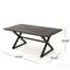 Table de salle à manger d'extérieur en aluminium avec structure en acier, brun / noir