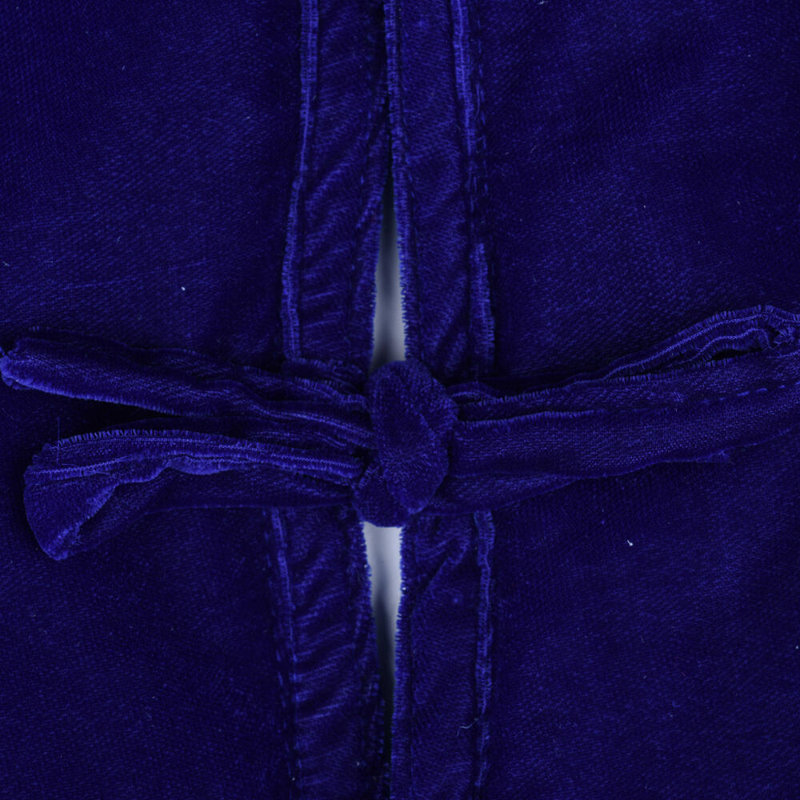 Royal Blue Velvet Starburst Christmas Tree Skirt with Beaded Embellishments