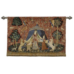  The Lady and The Unicorn - Desire, Woven Tapestry Wall Art  Hanging, Historic Middle Ages Tapestry Reproduction