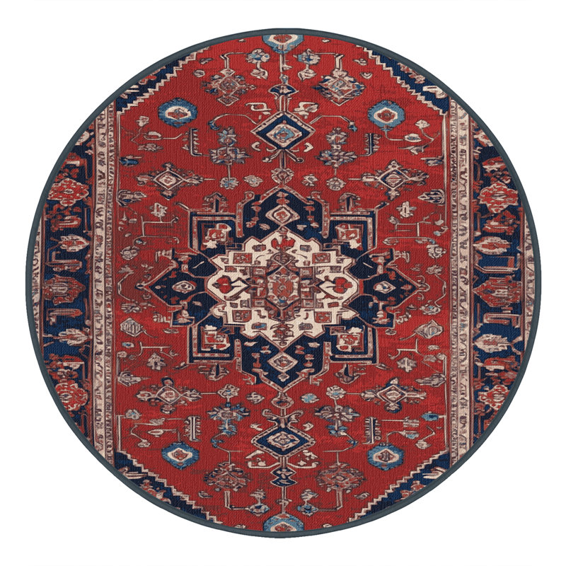 Tapis brun lavable à la machine, Rond 3 pi