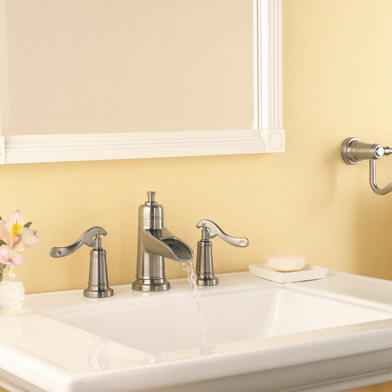Robinet de salle de bain central avec drain Ashfield, Nickel brossé