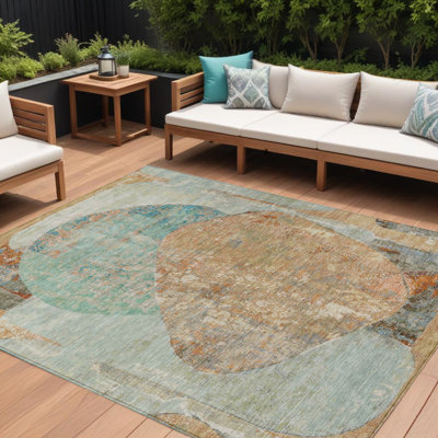 Tapis intérieur lavable abstrait cuivré 8 pi x 10 pi