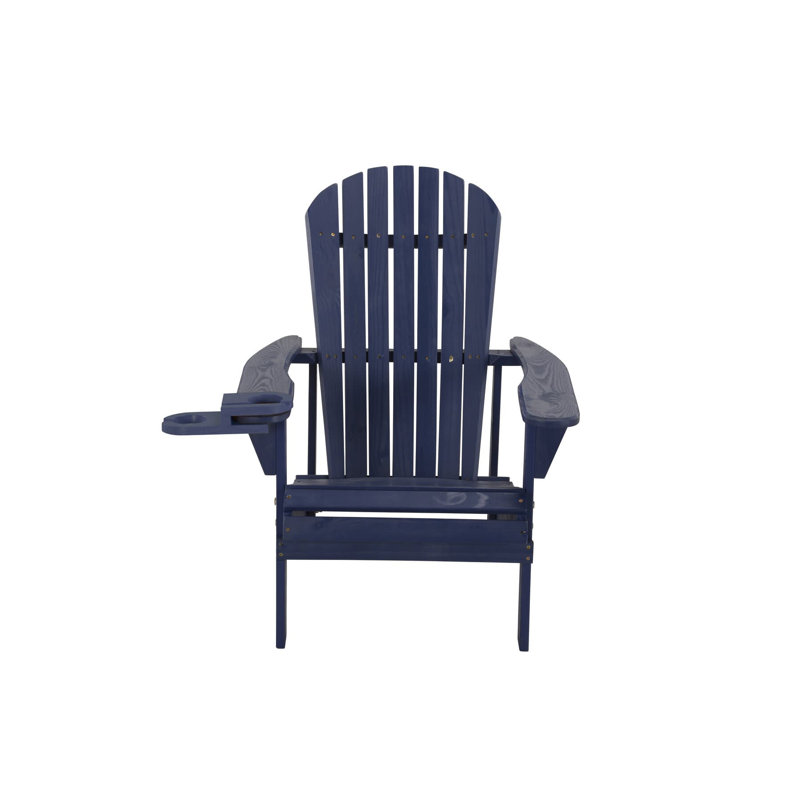 Artiana Pine Outdoor Adirondack Chair, Navy Blue