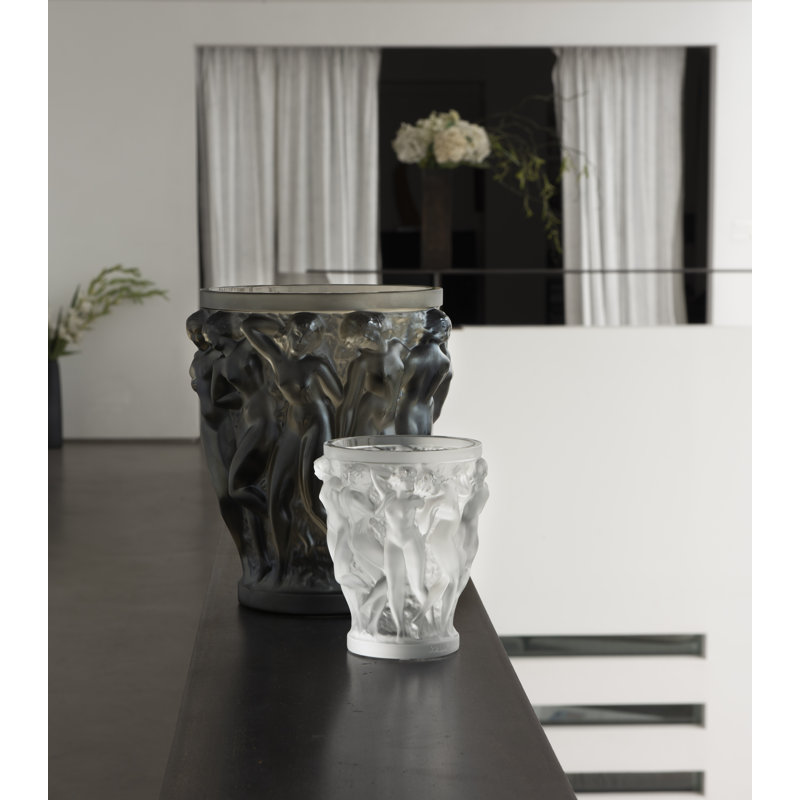 Bacchantes Handmade Crystal Table Vase, 5.75" H x 4.84" W x 4.84" D, Clear