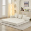 Plancher beige avec accoudoirs, canapé-lit pliant convertible, tissu respirant, salon confortable à installation rapide, lit en chenille pour la chambre à coucher, support à ressort, stabilité-56564556