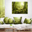 Coussin vert forêt avec soleil-741035578-682317203