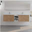 Lavabo de salle de bain avec lavabo et porte à fermeture en douceur, avec petite tablette de rangement, armoire combinée-1049737873-1049737872