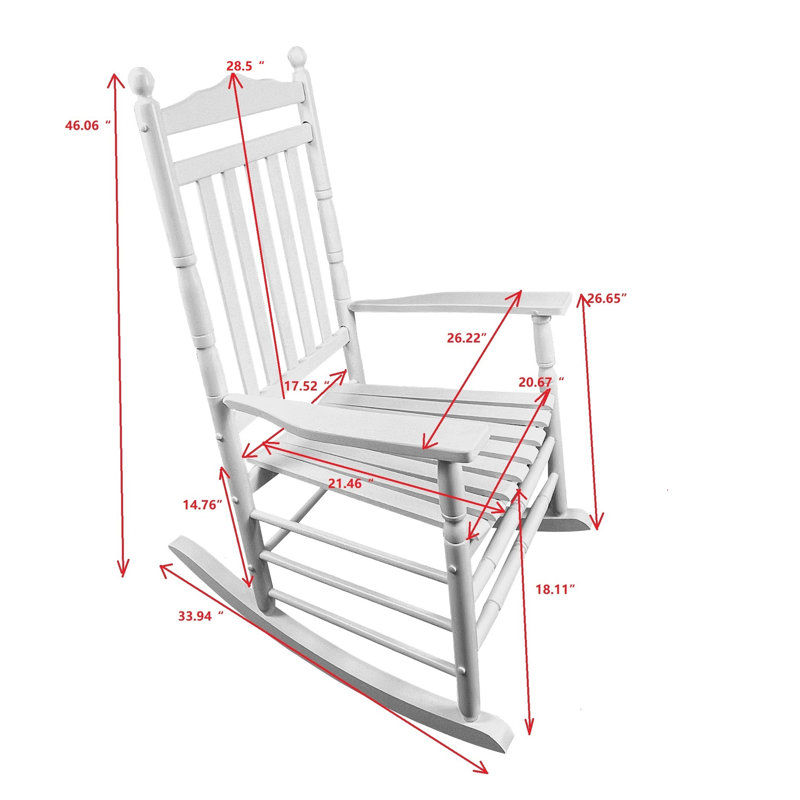 Fauteuil à bascule pour adulte balcon blanc