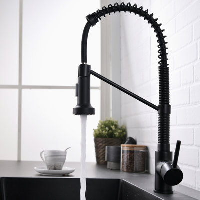 Kitchen Faucet With Pull Out Sprayer Brushed Nickel Stainless Steel Single Handle  Kitchen Sink Faucets