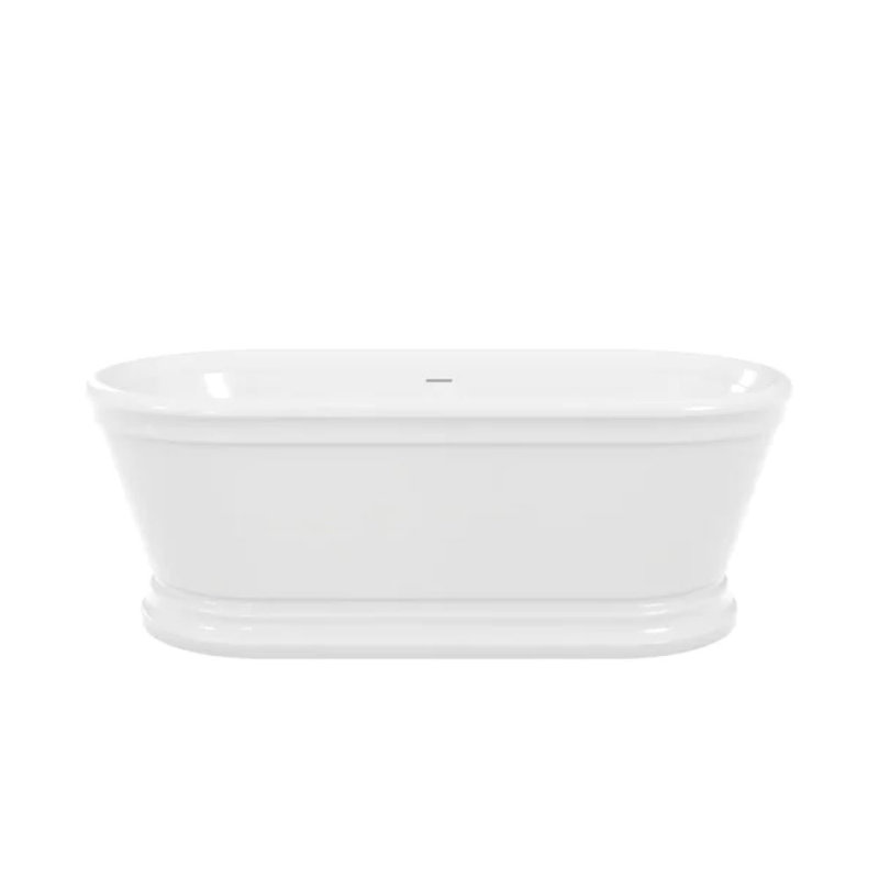DreamLine Abbey 66 3/4 in. L x 31 1/2 in. W x 23 7/8 in. H Acrylic Double Ended Freestanding Tub, Brushed Brass