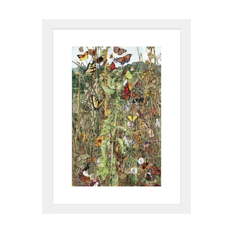 " Late Summer " by Maggie Vandewalle, 32" H x 24" W x 1" D, White, Black Framed Paper
