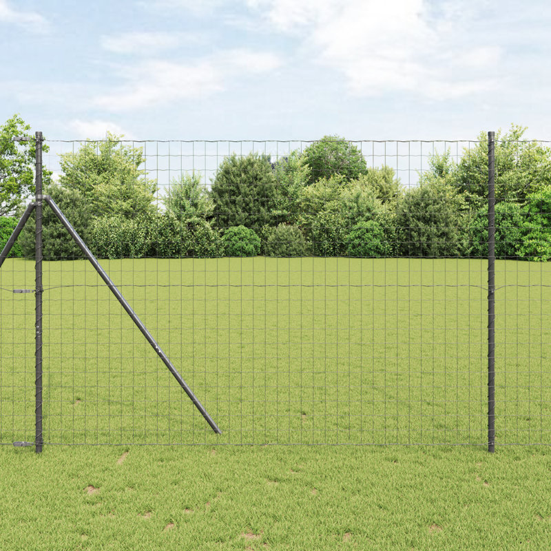 Galvanized Steel Border Fencing, Grey, 160 x 1000 x 0.2 cm