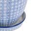 Nicola Spring - Hand Printed Plant Pot with Saucer - 20.5cm - Navy-112600967