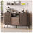 Sideboard Buffet Cabinet With Storage, 63" Mid Century Modern Buffet Table With Doors, Drawers And Shelf, Fluted Console Cabinet With Solid Wood Legs For Kitchen, Living Room, Entryway, Walnut